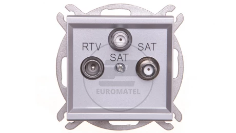 SONATA Gniazdo antenowe RTV-SAT-SAT srebro mat GPA-R2S/m/38