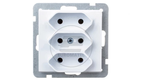 SONATA Gniazdo potrójne b/u 2,5A EURO białe GP-3R/m/00