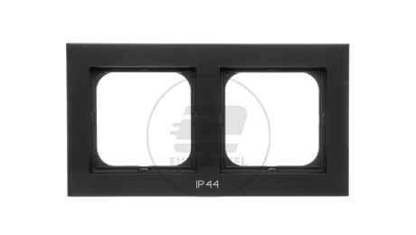 SONATA Ramka podwójna do łączników IP44 czarny metalik RH-2R/33