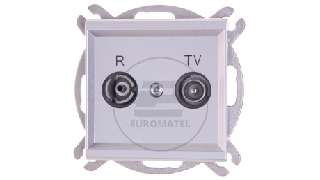 SONATA Gniazdo antenowe RTV przelotowe 14dB srebro mat GPA-14RP/m/38