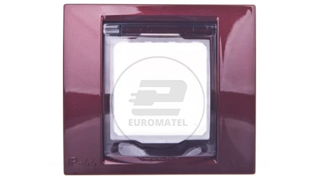 Unica Plus Ramka pojedyncza IP44 lazur karminowy MGU61.002.851