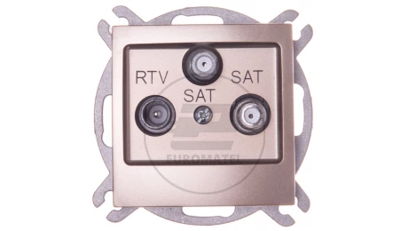 IMPRESJA Gniazdo antenowe RTV-SAT-SAT złoty metalik GPA-Y2S/m/28