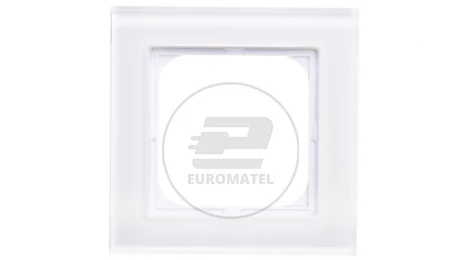 SONATA Ramka pojedyncza białe szkło R-1RG/31
