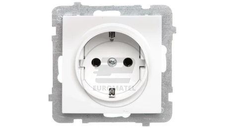 AS Gniazdo pojedyncze z/u Schuko ecru GP-1GS/m/27