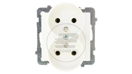 AS Gniazdo podwójne z/u ecru GP-2GRZ/m/27