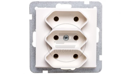 SONATA Gniazdo potrójne b/u 2,5A EURO ecru GP-3R/m/27