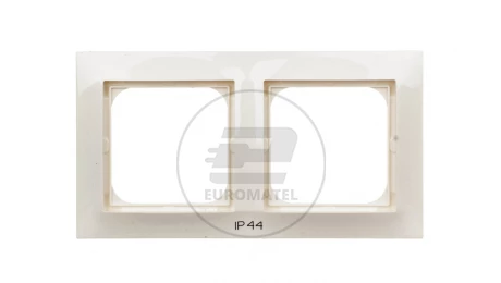 IMPRESJA Ramka podwójna do łączników IP44 ecru RH-2Y/27