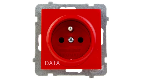 AS Gniazdo pojedyncze z/u DATA czerwone GP-1GZD/m/00