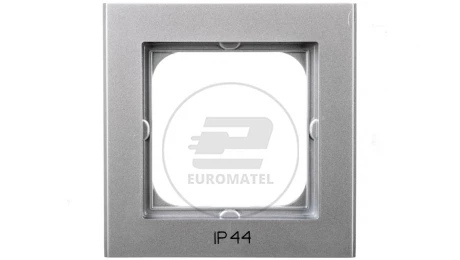 SONATA Ramka pojedyncza do łączników IP44 srebro mat RH-1R/38