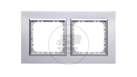 SONATA Ramka podwójna aluminium / srebrna matal R-2RAC/35/38