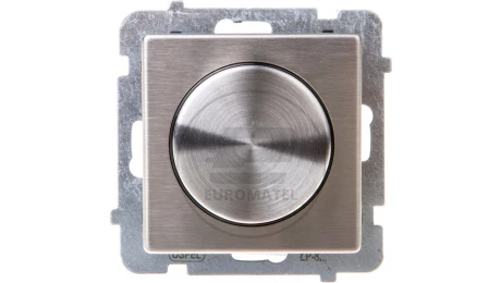 SONATA Ściemniacz przyciskowo-obrotowy /żarowy i halogenowy/ stal inox ŁP-8RM/m/37