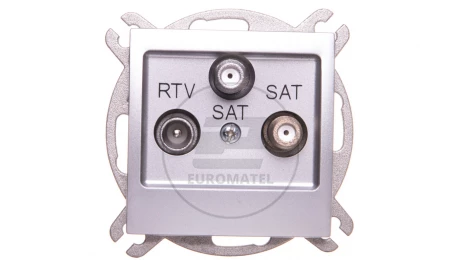 IMPRESJA Gniazdo antenowe RTV-SAT-SAT srebrne GPA-Y2S/m/18