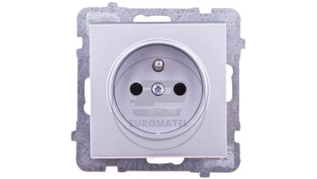 SONATA Gniazdo pojedyncze z/u srebro mat GP-1RZ/m/38