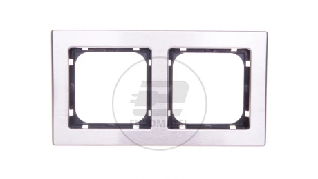 SONATA Ramka podwójna stal inox metal R-2RM/37
