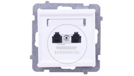 SONATA Gniazdo telefoniczne podwójne RJ11 równoległe białe GPT-2RR/m/00