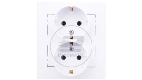 SONATA Gniazdo podwójne z/u Schuko białe GP-2RS/00