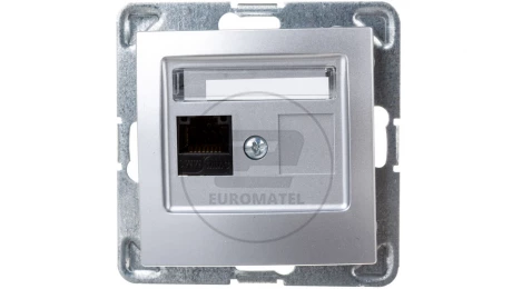 IMPRESJA Gniazdo komputerowe pojedyncze RJ45 kat.5e MMC srebrne GPK-1Y/K/m/18