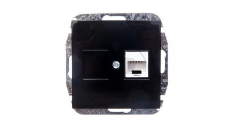 Sentia Gniazdo komputerowe pojedyncze RJ45 kat.5e czarny połysk 1448-58
