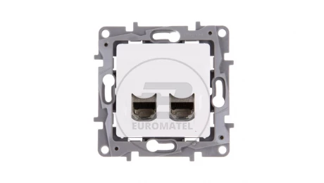 NILOE Gniazdo komputerowe podwójne RJ45 kat.6 STP białe 664776