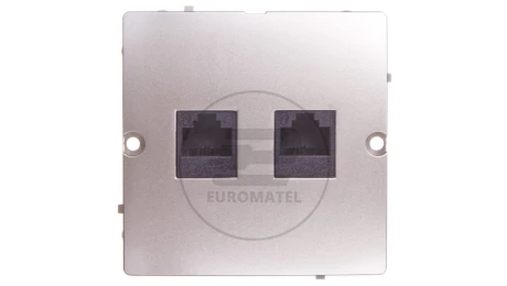 Simon Basic Gniazdo komputerowe podwójne 2xRJ45 kat.5e satyna metalizowana BMF52.02/29