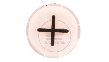 Soczewka przycisku 22mm płaska biała z symbolem ZWIEKSZANIE (PLUS) M22-XDL-W-X4 218302
