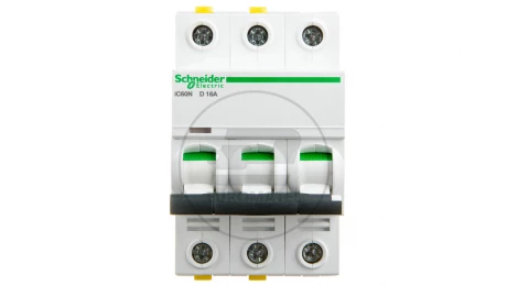 Wyłącznik nadprądowy 3P D 16A 6kA AC iC60N-D16-3 A9F05316