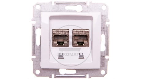 Sedna Gniazdo biały podwójne komp RJ45 kat.5e ekran SDN4600121