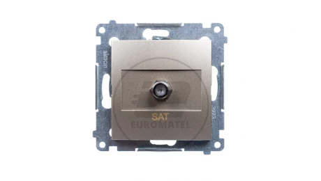 Simon 54 Gniazdo antenowe pojedyncze SAT złoty mat DASF1.01/44