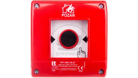 Przycisk ppoż. natynkowy 2Z 1R czerwony OP1-W01-B21