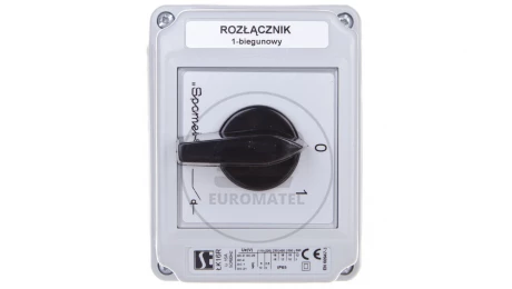 Łącznik krzywkowy 0-1 1P 16A w obudowie ŁK16R-1.825OB3