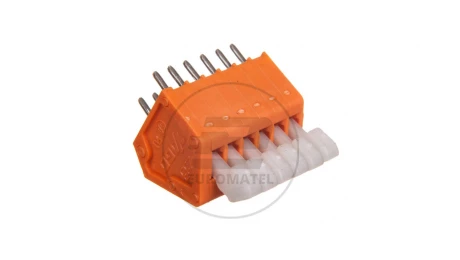 Listwa zaciskowa do płytek drukowanych 6-biegunowa pomarańczowa raster 2,54 mm 233-506 /70szt./