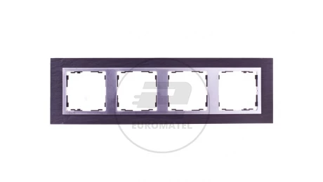 Simon 82 Ramka poczwórna pozioma kamień łupek/ ramka pośrednia aluminium mat 82947-63