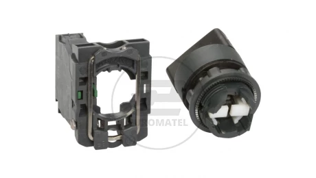 Przełącznik 2 położeniowy pokrętło 22mm czarny 1Z bez samopowrotu XB5AD21