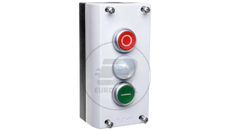 Kaseta sterownicza 3-otworowa START/STOP/lampka biała 2Z 2R szara IP67 M22-I3-M2 216533