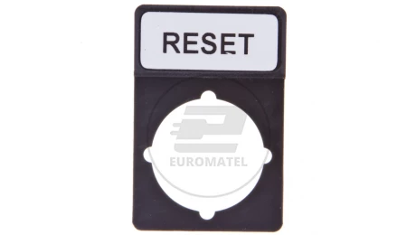 Tabliczka opisowa czarna prostokątna RESET ST22-1901P07