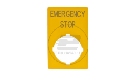 Tabliczka opisowa żółta prostokątna EMERGENCY STOP M22-XZK-GB99 216472