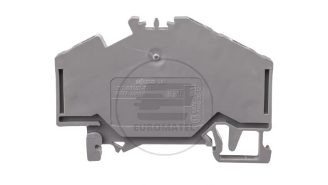 Złączka szynowa 3-przewodowa 4mm2 szara 281-631