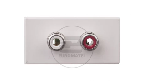 Simon Connect Gniazdo K45/2 audio 2xRCA /Cinch/ czysta biel K101B/9