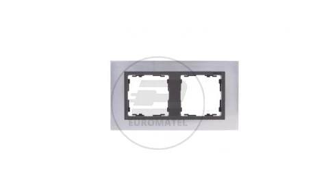 Simon 82 Ramka podwójna pozioma metalowa stal inox/ ramka pośrednia grafitowa 82827-37