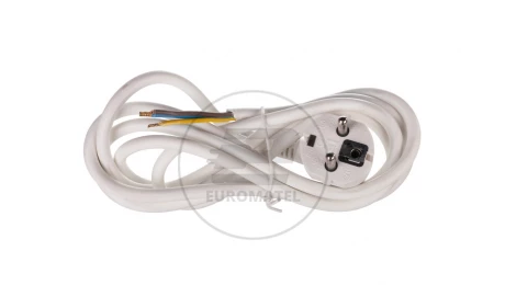Przewód przyłączeniowy H05VV-F 3x1 2m biały S14312