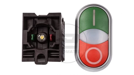 Przycisk sterowniczy 22mm podwójny czerwony/zielony z samopowrotem z podświetleniem 1Z 1R M22-DDL-GR-X1/X0/K11/230-W 216509
