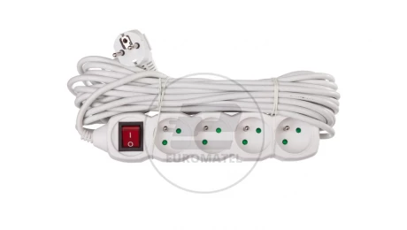 Przedłużacz z wyłącznikiem 4-gniazda z/u 10m /H05VV-F 3G1/ biały P1410