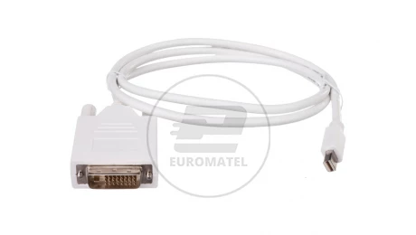 Kabel adapter miniDisplayPort 1.1a Typ miniDP/DVI-D(24+1), M/M biały 1m AK-340305-010-W