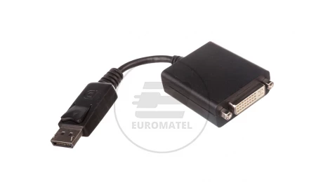 Kabel połączeniowy DisplayPort 1.1a Typ DP/DVI-I(24+5), M/Ż czarny 0,15m