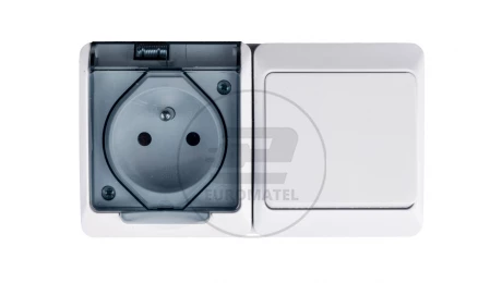 Hermes Łącznik schodowy + gniazdo z/u IP44 GNT 0327-11