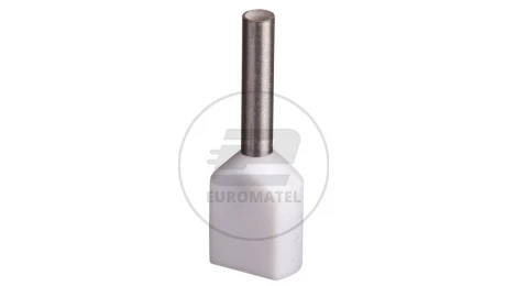 Końcówka tulejkowa izolowana TID 2x0,5mm2/8mm biała cynowana TID2x0,5L8x500 /500szt./