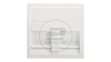 Simon Connect Płytka K45 gniazda teleinformatycznego podwójnego 2xRJ z przesłoną czysta biel KB76/9