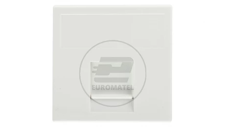 Simon Connect Płytka K45 gniazda teleinformatycznego pojedynczego 1xRJ płaska z przesłoną czysta biel K76/9