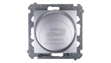 Simon 54 Ściemniacz naciskowo-obrotowy 20-500W srebrny mat DS9T.01/43