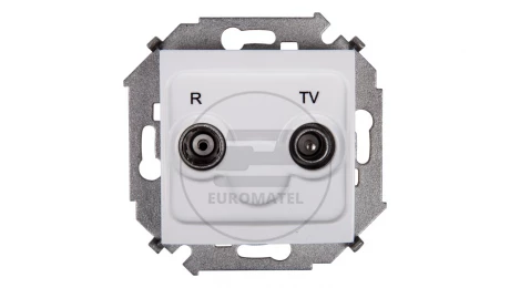 Simon 15 Gniazdo antenowe RD/TV przelotowe białe 1591489-030